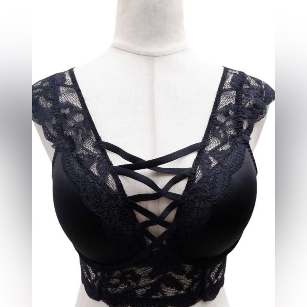 La Senza Black Bra/Camisole Lace, Wired, Padded, Stretchy, Sz 34B